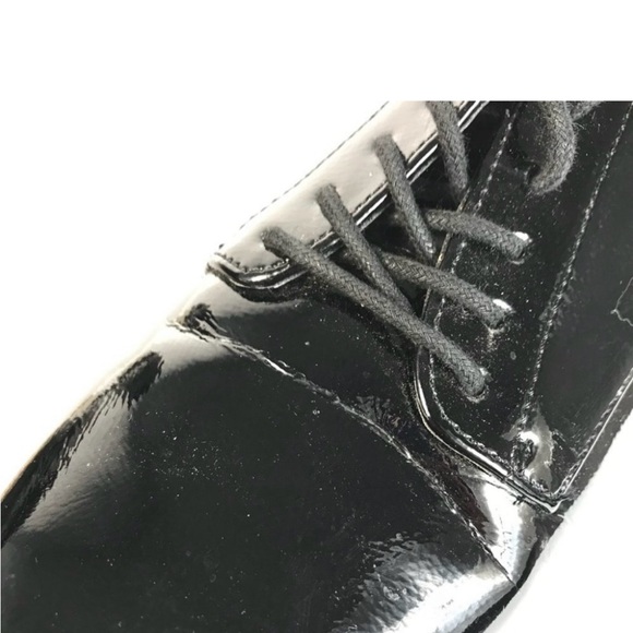 🌸3 for $30 Oxford Derby Lace Black Pattern leather off-white platform size 9 - Picture 9 of 11